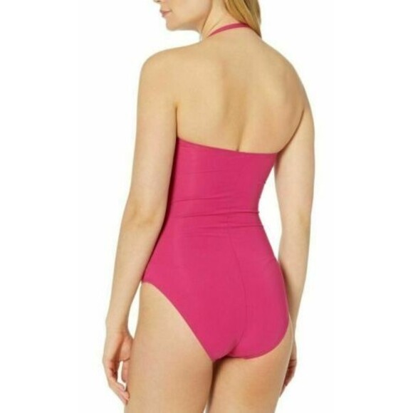 Bleu Rod Beattie Smock It To Ya Smocked Bandeau Swimsuit Women's sz 4 Pink - Picture 3 of 3